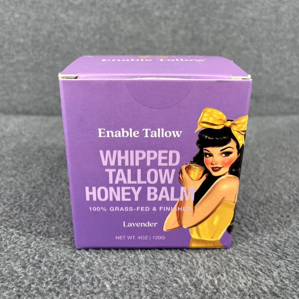 Enable Tallow Whipped Honey Balm Unisex 4‎ oz Purple Lavender Grass-Fed Skincare